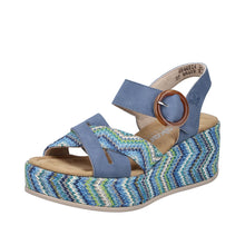 Load image into Gallery viewer, Rieker Women's Wedge Sandal - Blue | 69469-14