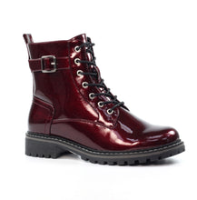 Load image into Gallery viewer, Parlour Burgundy Patent Ankle Boot

