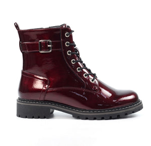Parlour Burgundy Patent Ankle Boot