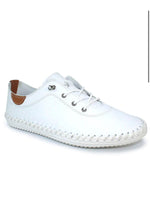Load image into Gallery viewer, Shoozy Iris Leather Plimsoll White
