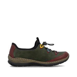 Green Elasticated Shoes for Women | Rieker N3271-54