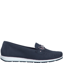 Load image into Gallery viewer, Marco Tozzi navy loafers
