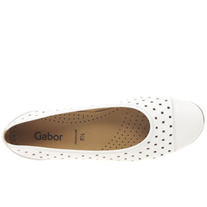 Gabor Ruffle Womens Punched Detail Casual Shoes White