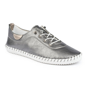 Lunar Leather Plimsoll Code: FLE030 Pewter