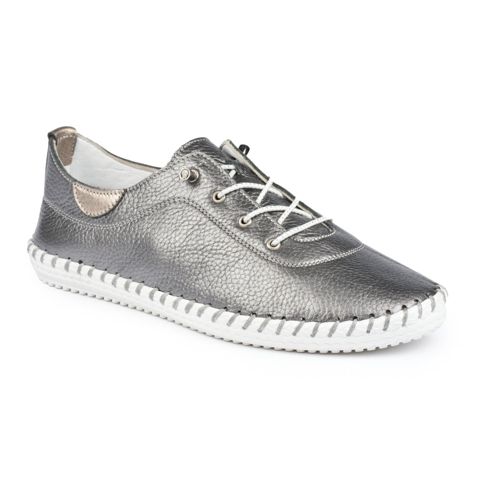Lunar Leather Plimsoll Code: FLE030 Pewter